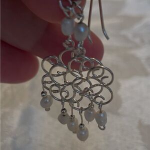 Sterling Silver & Freshwater Pearl Dangle Earrings